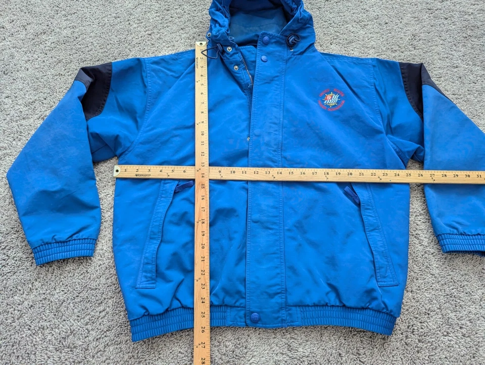 Vintage Outer Banks Crew Hoodie Jacket Mens Large Snap Blue Windbreaker Logo - Image 4 of 4