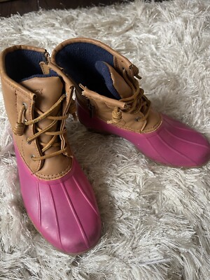 hot pink sperry duck boots