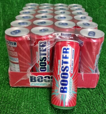 (2,89 /L) BOOSTER Cherry ENERGY DRINK 24X0,33l inkl.6  PFAND Versand 0 