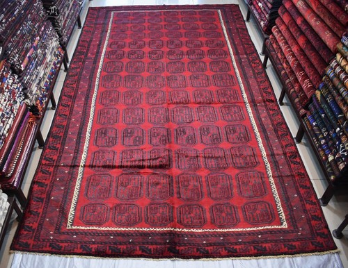 Antique Afghan Baluchi Wool Area Rug 6x11 ft Hand Knotted Persian Tribal Carpet