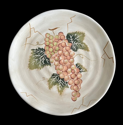 Set Of 2 TableTops Unlimited Cabernet Hand Painted Collection 11” Dinner Plates - Picture 2 of 5
