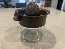 Vintage Semco USA Juicer Reamer Brown with Glass Bottom