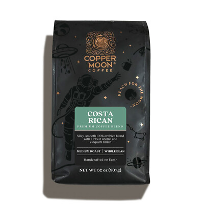 COPPER MOON COFFEE COSTA RICAN BLEND, MEDIUM ROAST, WHOLE BEAN, 2 LB.