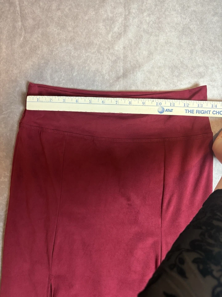 Derek Heart Double Slit Faux Suede Red Maxi Skirt Size Large - Image 3 of 4