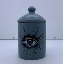 Forasetti Big Eyes Jar With Lids Ceramic Decorative Candle Holder Storage Box
