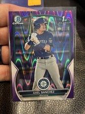2023 Bowman Chrome Axel Sanchez 118/250 Seattle Mariners #BCP-73 Purple Ray Wave