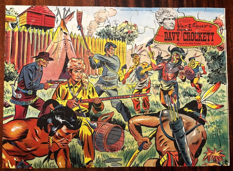 Davy Crockett Puzzle - Defending the Fort - Walt Disney - 1955