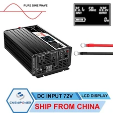 CNSWIPOWER  pure sine wave solar inverter 72V DC to 120V AC for 1500W car/RV