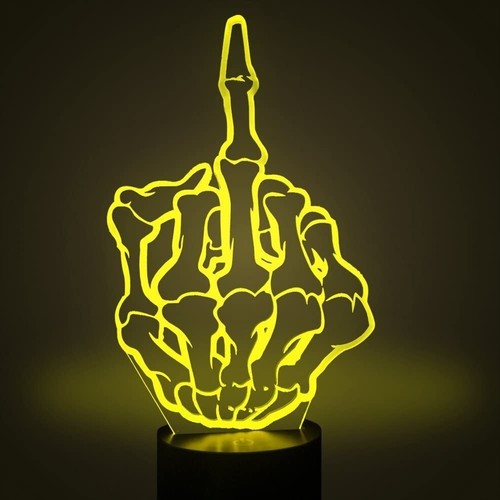 3D Skeleton Hand Creative Night Light 7 Colour Changing Touch Bedroom Table Lamp - Picture 6 of 10