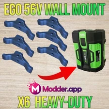 6 Pack - Battery Holder Wall Mount Shelf For EGO 56V - Heavy Duty - Free Ship