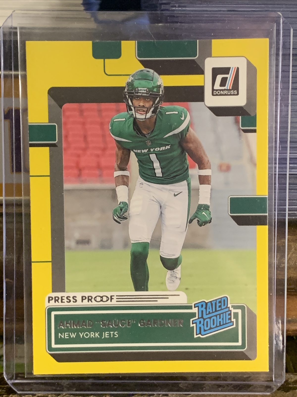 2022 Donruss Ahmad Sauce Gardner Press Proof Yellow Rated Rookie RC #328