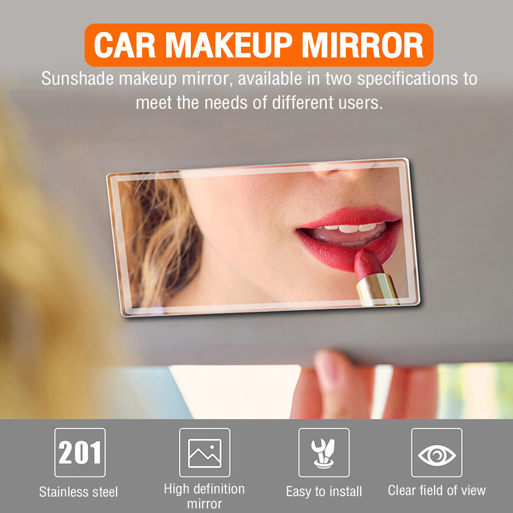 Car Makeup Mirror Car Stainless Steel Portable Auto Sun-Shading Visor Mirrors
