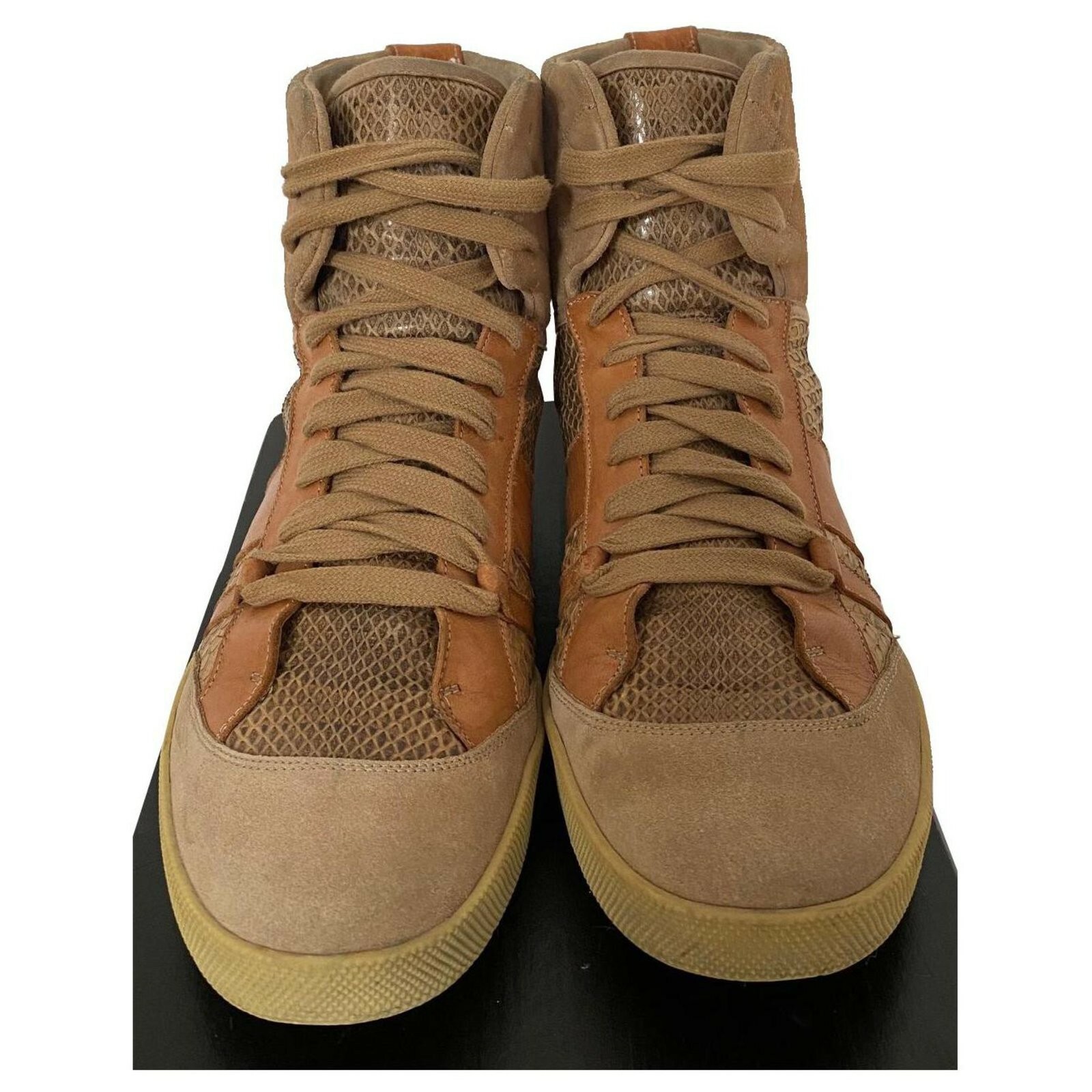 CHLOE PYTHON AND SUEDE LEATHER HIGH TOP TRAINERS … - image 1