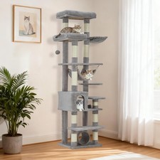 74" Large Multi-Level Cat Tree Tower with Scratching Post Condo Perches Hammock