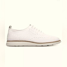 COLE HAAN  riginalGrand Stitchlite Oxfords Women's Tennis Prep White Silver Sz 7