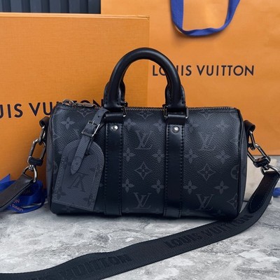 Louis Vuitton Keepall Bandoulière 25 Monogram Eclipse Canvas Handtasche Gürtel
