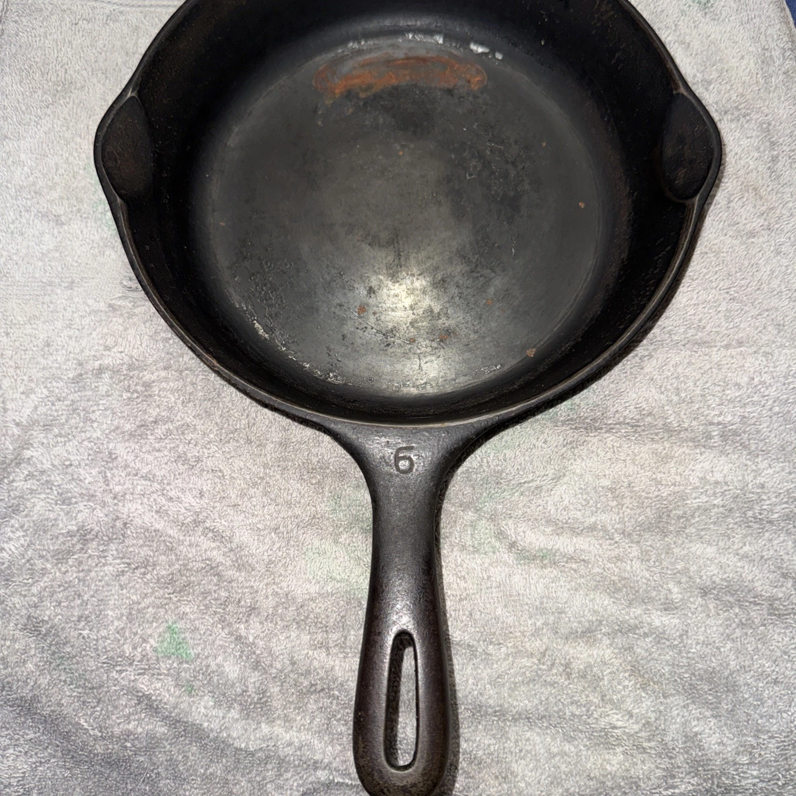Vintage WAGNER WARE #6 Cast Iron Skillet 9 Inch Frying Pan Unmarked USA