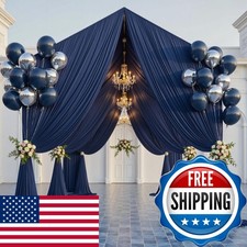 2 Panels 5ft W x 20ft L Navy Blue Ceiling Drapes for Wedding Parties