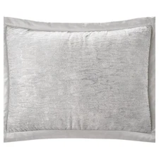 Hudson Park Ripple Texture STANDARD Quilted Sham PALE SILVER WITH SILVER BORDER