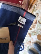 Sciarpa Burberry 100% Cashmere colore Blu Scozzese Misura 180x32 Centimetri