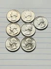 1964 Washington Quarters 90% Silver Uncirculated Lots of 7