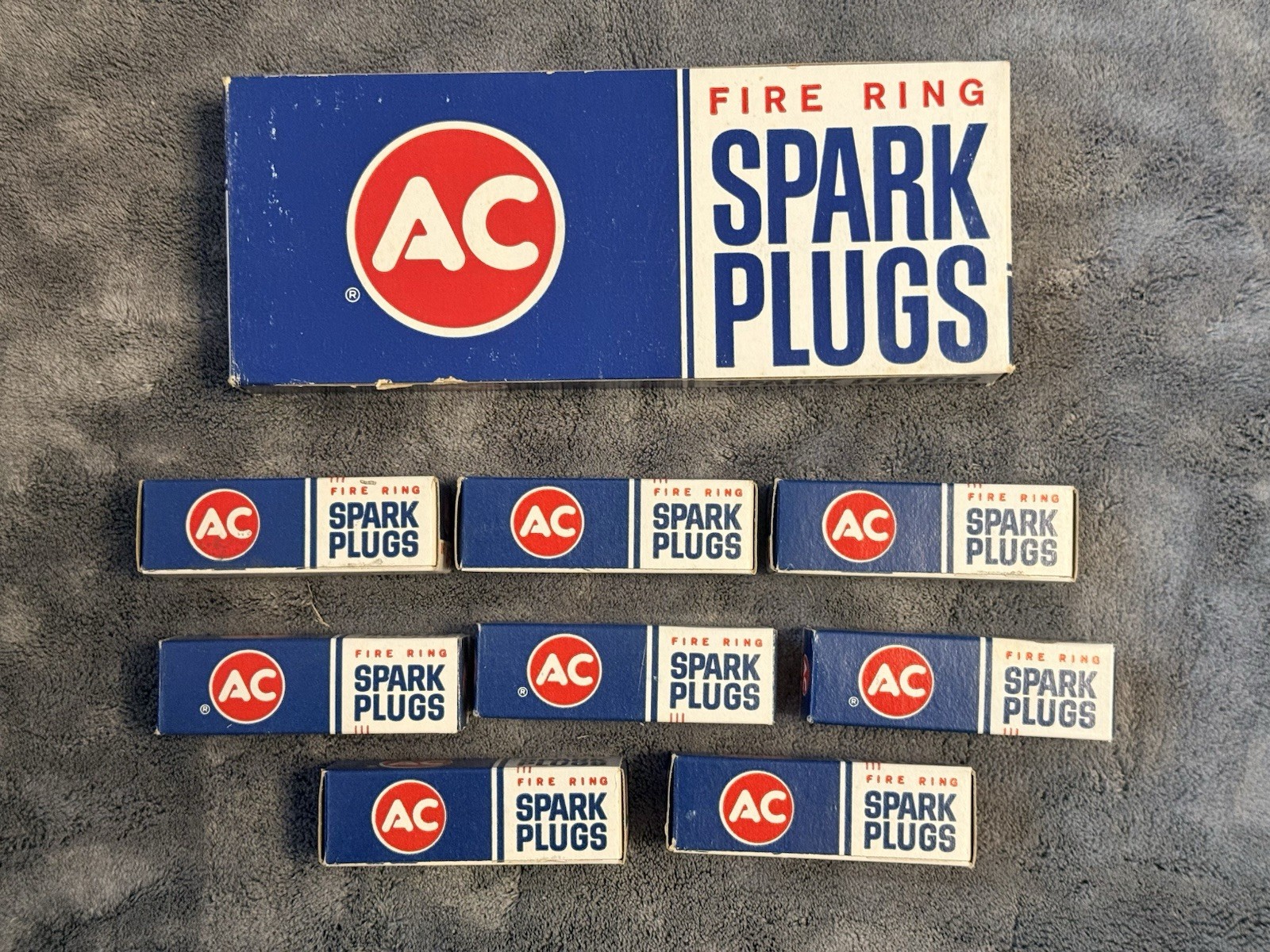 NOS AC Delco 46S Fire Ring Spark Plugs GM Original Set of 8 w/ Boxes