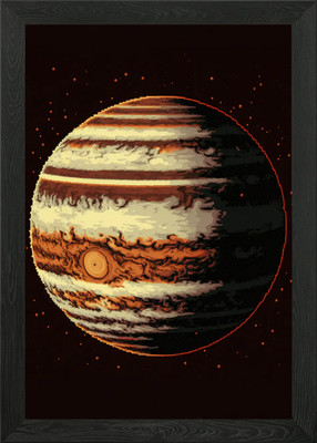 Pixel Jupiter gerahmtes Wandbild Poster Leinwanddruck Bild