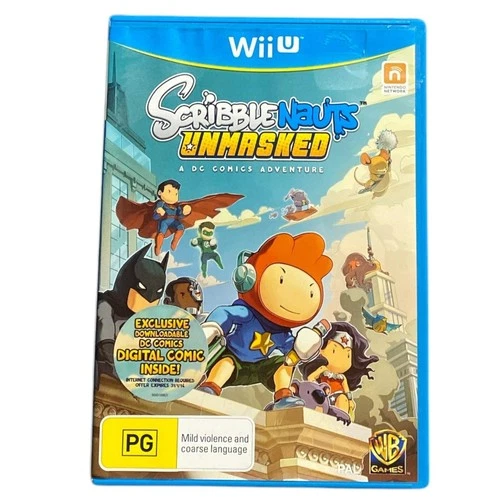 Scribblenauts Unmasked Nintendo Wii U Game PAL WB Games Action Puzzle PG 2013