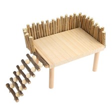 Hamster Climbing Toys, 2 Tier Wooden Hamster Playground Activity with Bridge,...