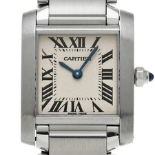 CARTIER Tank Française SM W51008Q3 Ladies Silver Stainless Steel Quartz #W2072