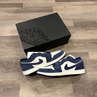 Air Jordan 1 Low 'Obsidian Suede' (IO7448-400) Multiple Men's