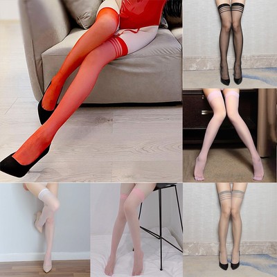 Damen Nylon Overknee Strümpfe Halterlose transparente Strumpfhose Dessous Pantyhose