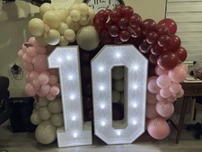 4ft Light Up Number Hire & Balloon Display Milton Keynes Party & Event Styling