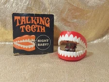 1970 Wind-Up Talking Teeth Original Box Fishlove & Co Chicago USA 618 NO KEY