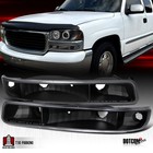 Fit 1999-2006 GMC Sierra Yukon XL 1500 Bumper Lights Signal Parking Lamps Black