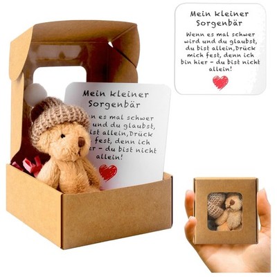 Brauner Teddybär Pocket Hug - Perfektes Geschenk für Freunde und Familie in Box