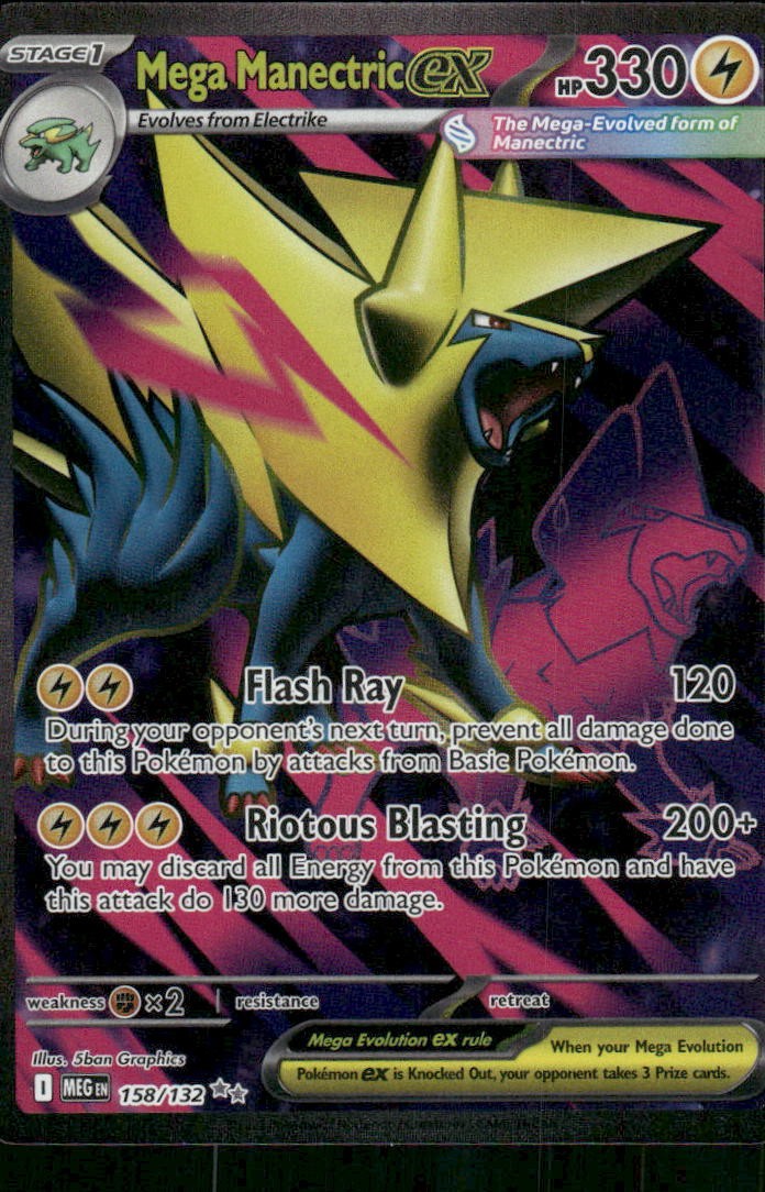 2025 Mega Manectric ex - 158/132 Ultra Rare Holo NM ME01: Mega Evolution Pokemon