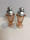 Set 2 SALT & PEPPER SHAKER Jeannette Glass Cherry Blossom Pink Depression glass