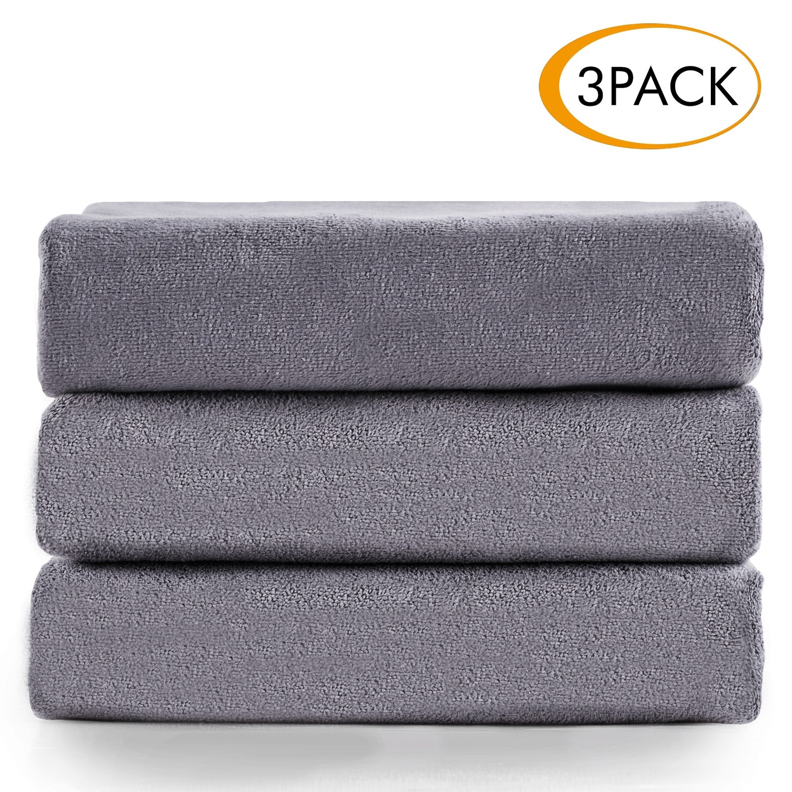 Fast Dry 3-Pack Bath Towels 27x55 Soft Absorbent Quick-Drying