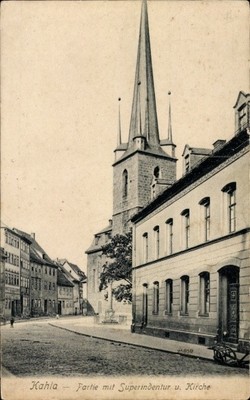 Ak Kahla in Thüringen,  Partie mit Superintendentur und Kirche,... - 4781223