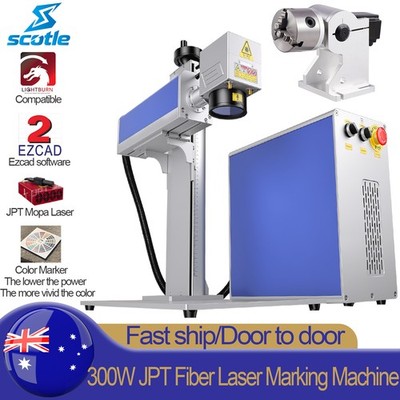 300W JPT Mopa Fiber Laser Marking Machine Metal Steel Engraver Marker & Rotary