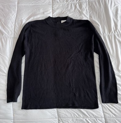 New Jenny Women's Size Large Fisherman Sweater Black Soft Casual Crewneck NWOT