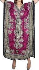 Kaftan Maxi Dress Long Size Loose Casual Boho Womens Caftan Kimono Sleeves Pink