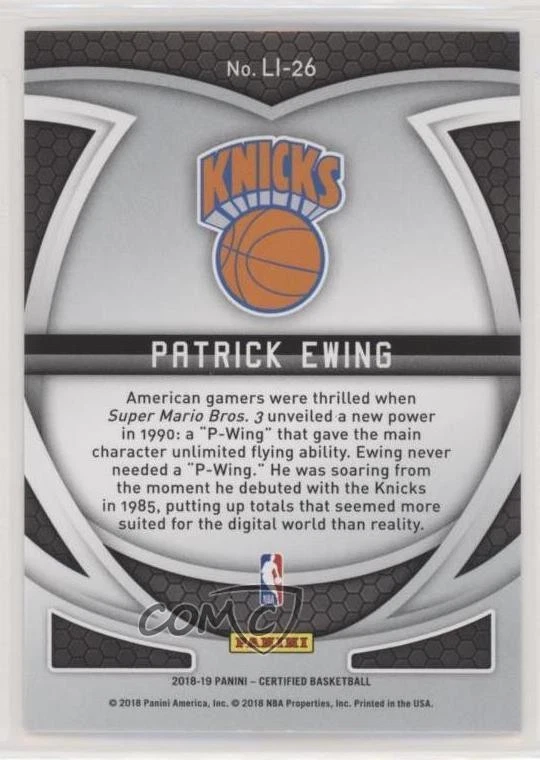 2018-19 Certified Lasting Impressions Patrick Ewing #LI-26 HOF - Image 2 of 2