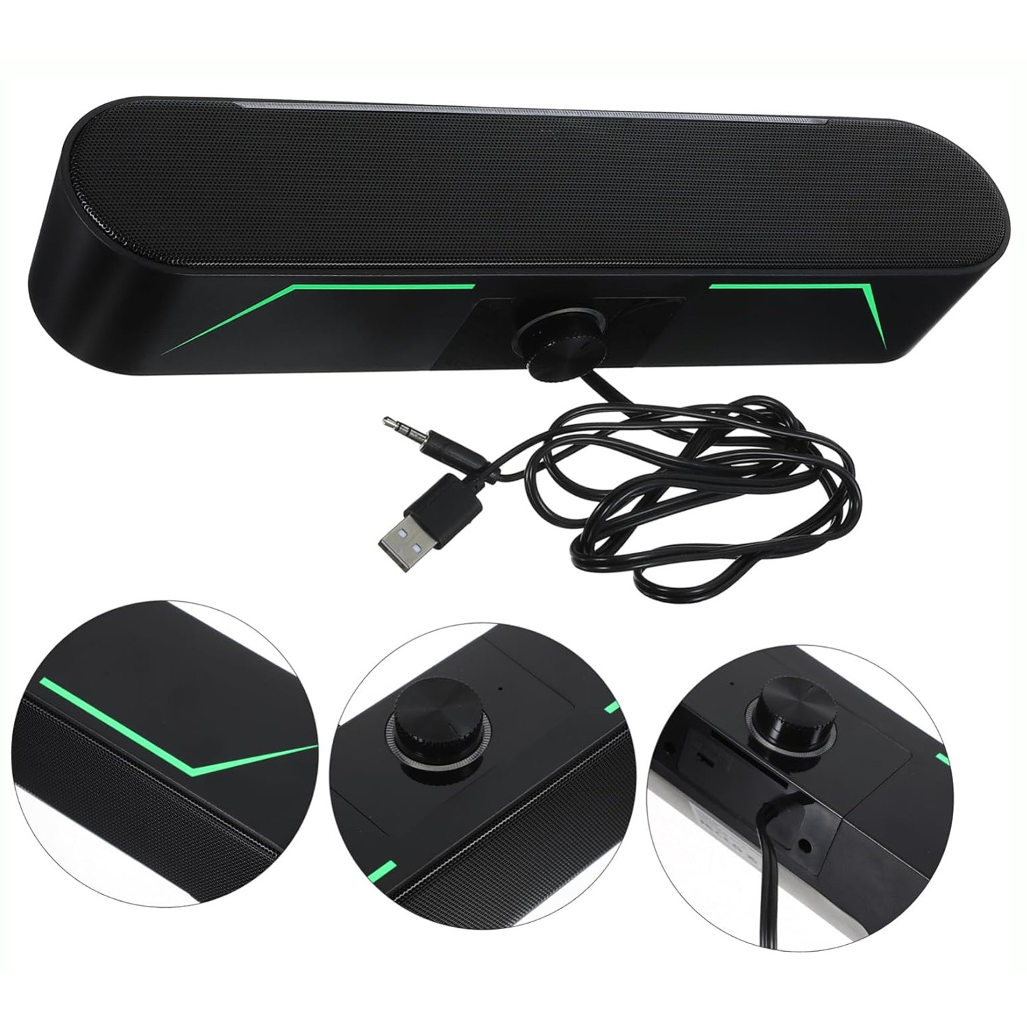 Desktop Computer USB Wired Bluetooth Game Speaker Stereo Subwoofer LED Lighting