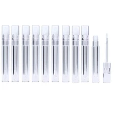 Square Lip Gloss Tubes 10 PCS 3ml Transparent Empty Containers with Wand