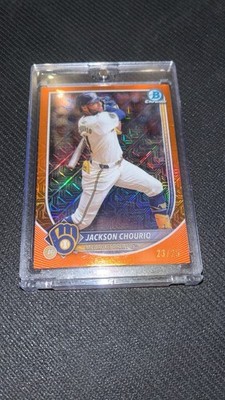 2025 Bowman - Jackson Chourio #11 Chrome Orange Mojo Refractor /25