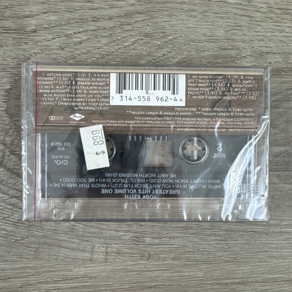 1998 TOBY KEITH GREATEST HITS VOLUME ONE Audio Cassette NEW & SEALED RARE VHTF - Image 2 of 4