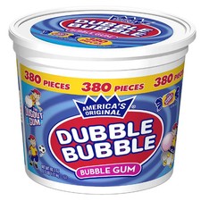 Dubble Bubble Bubble Gum 380 Pieces Original Flavor Bulk Tub. Free Shipping