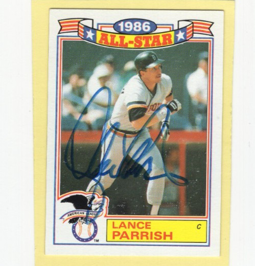 Autographed Lance Parrish 1984 Tigers 1987 1986 A S Commemorative #20 Show Cert